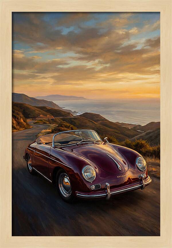 Convertible Car At Sunset