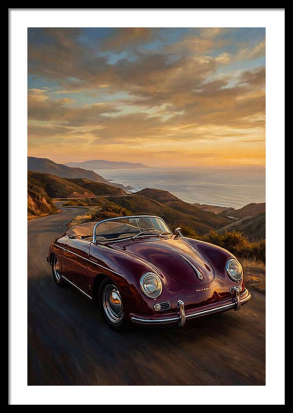 Convertible Car At Sunset