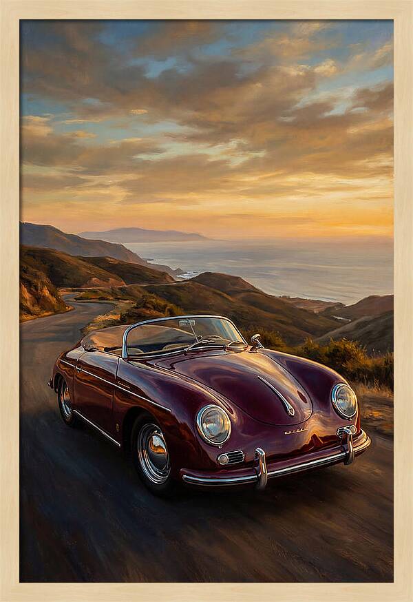 Convertible Car At Sunset