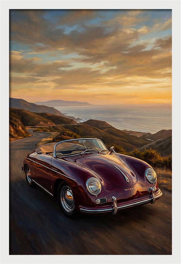 Convertible Car At Sunset