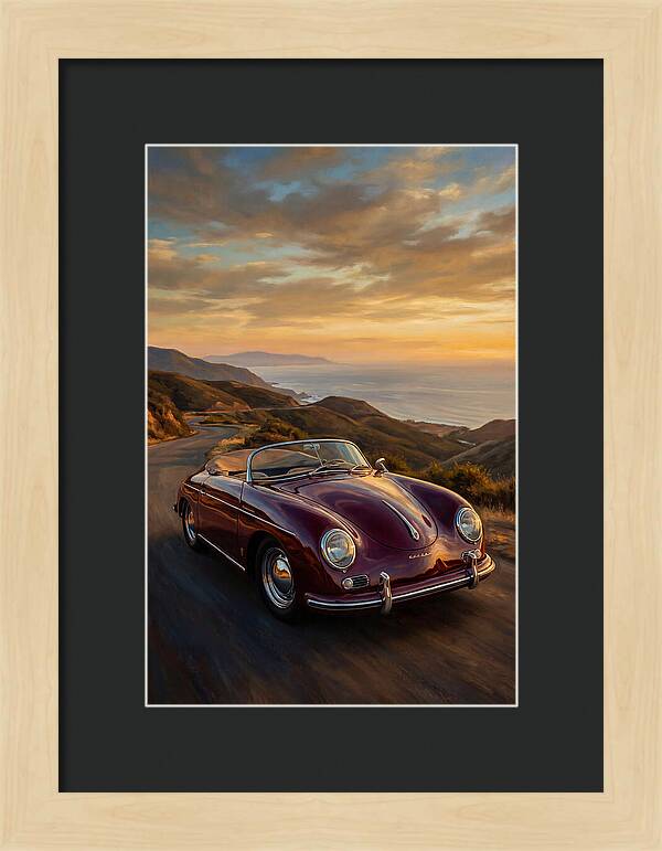 Convertible Car At Sunset