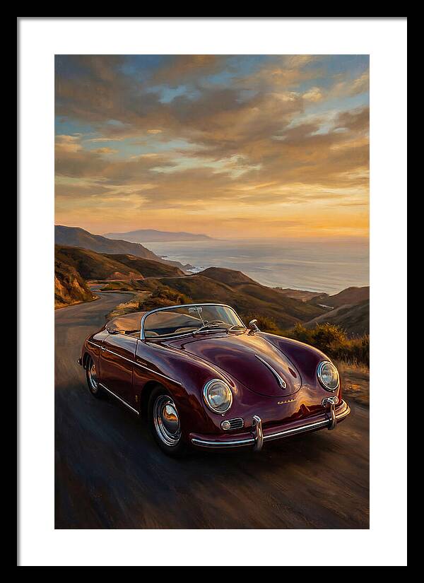 Convertible Car At Sunset