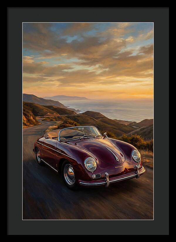 Convertible Car At Sunset