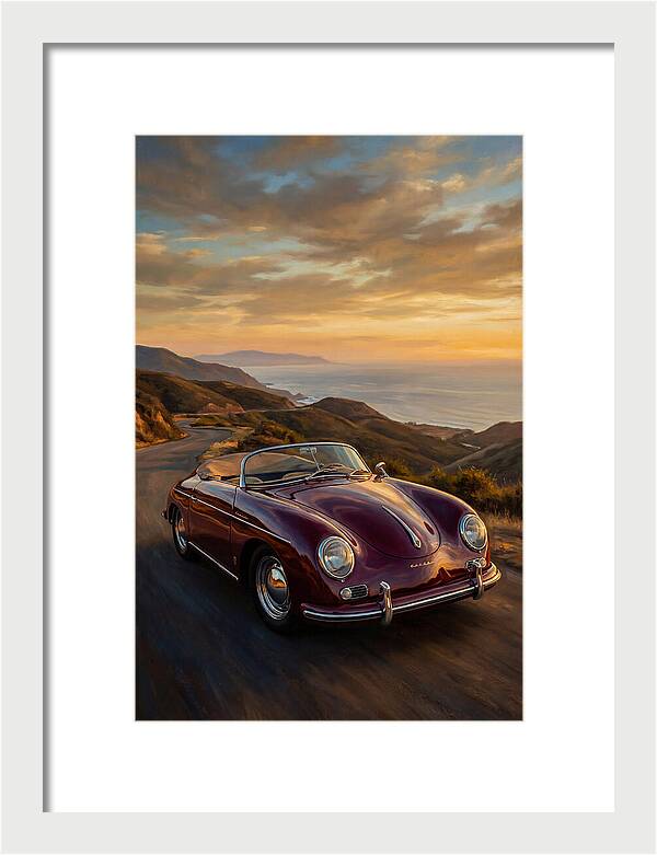 Convertible Car At Sunset