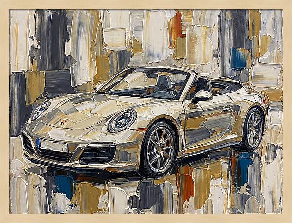 Convertible Car In Abstract Palette