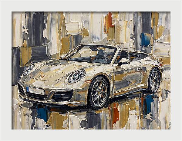 Convertible Car In Abstract Palette