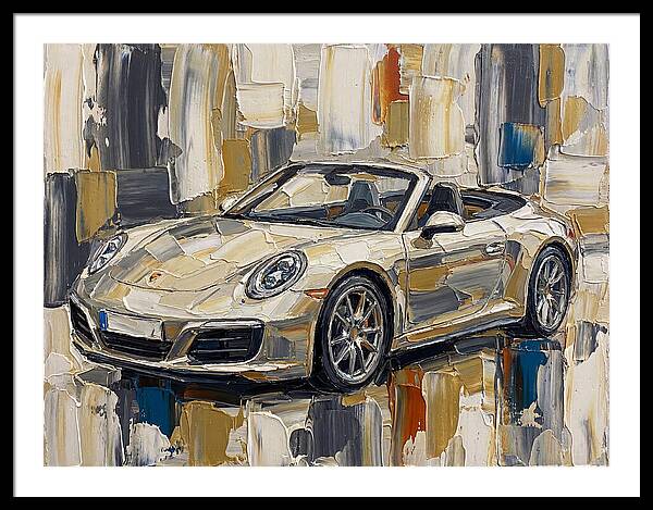 Convertible Car In Abstract Palette