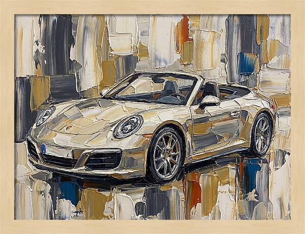 Convertible Car In Abstract Palette
