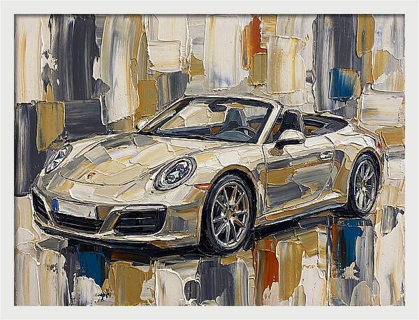 Convertible Car In Abstract Palette