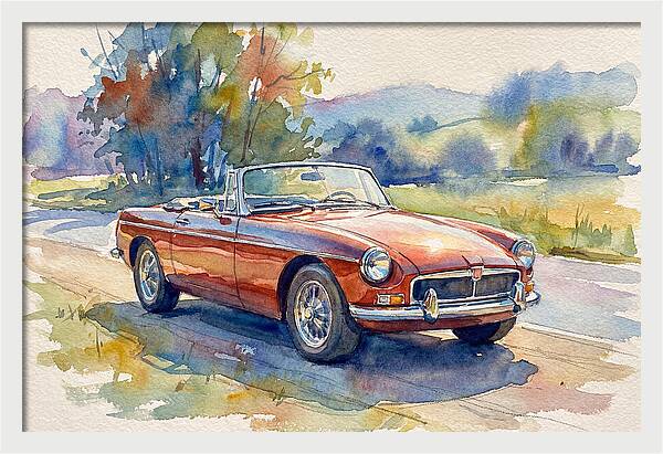 Convertible Car In Nature