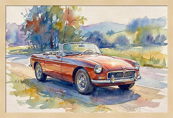 Convertible Car In Nature
