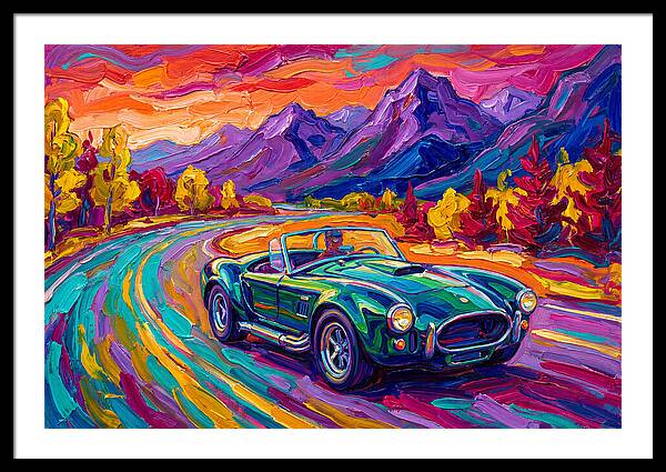 Convertible Car On A Scenic Road