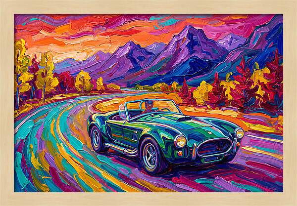 Convertible Car On A Scenic Road