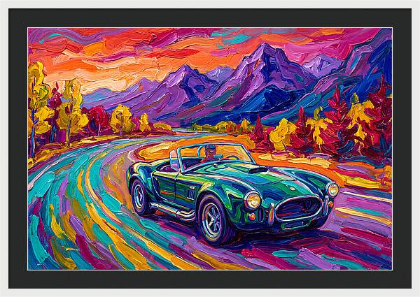 Convertible Car On A Scenic Road