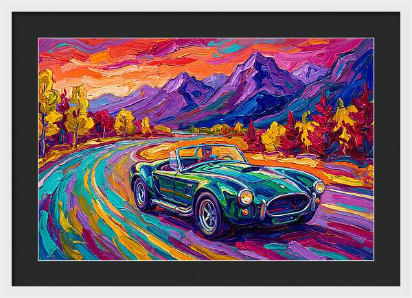 Convertible Car On A Scenic Road