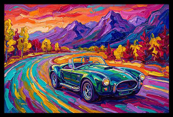 Convertible Car On A Scenic Road