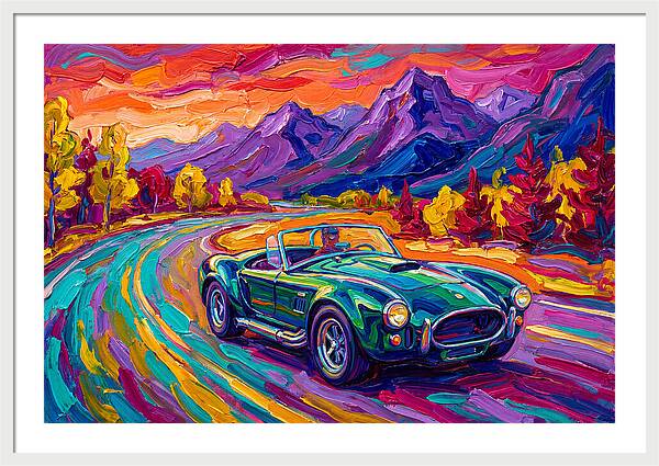 Convertible Car On A Scenic Road