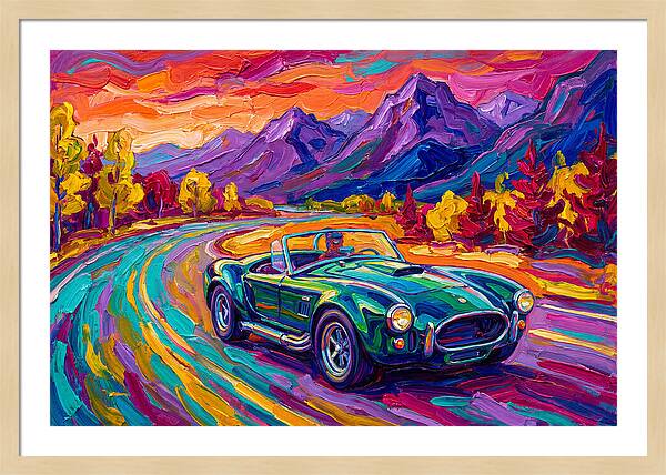 Convertible Car On A Scenic Road
