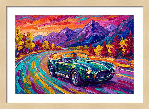 Convertible Car On A Scenic Road