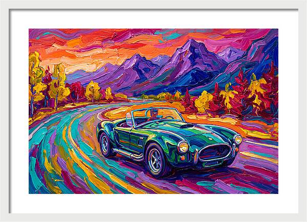 Convertible Car On A Scenic Road