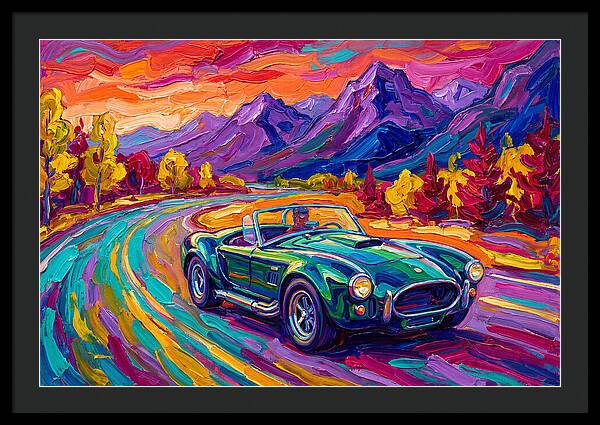 Convertible Car On A Scenic Road