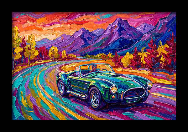 Convertible Car On A Scenic Road