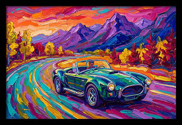 Convertible Car On A Scenic Road