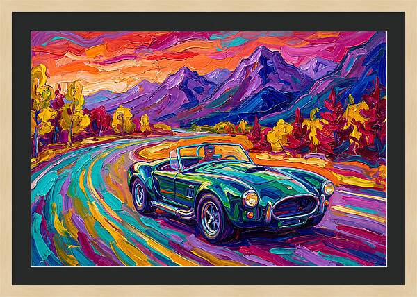 Convertible Car On A Scenic Road