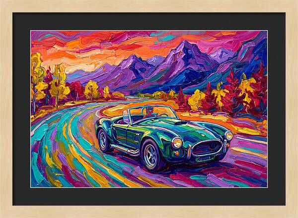 Convertible Car On A Scenic Road