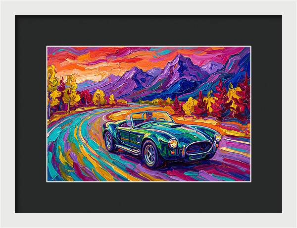 Convertible Car On A Scenic Road
