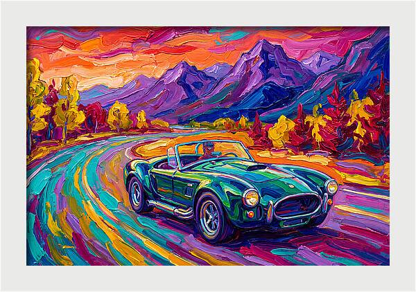 Convertible Car On A Scenic Road
