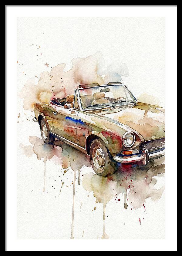Convertible Car Watercolor