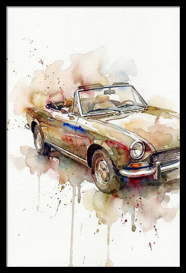 Convertible Car Watercolor