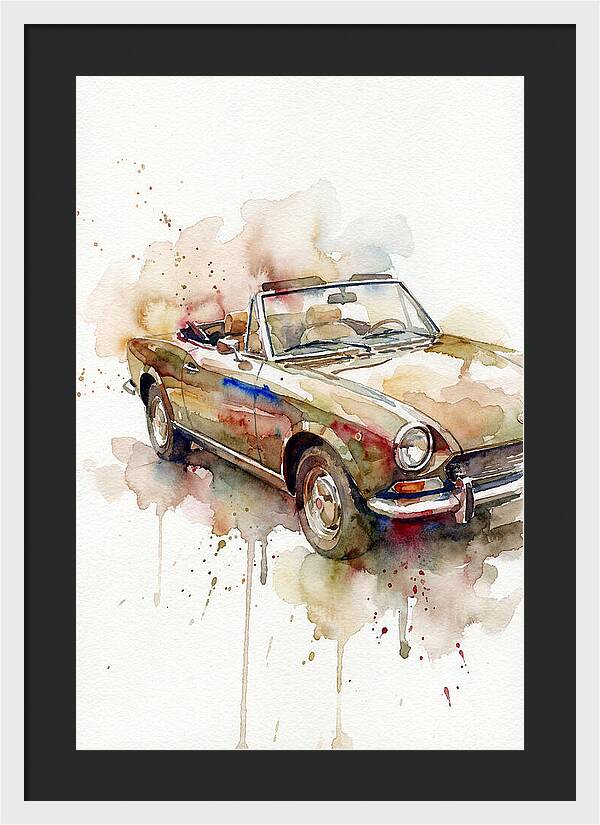 Convertible Car Watercolor