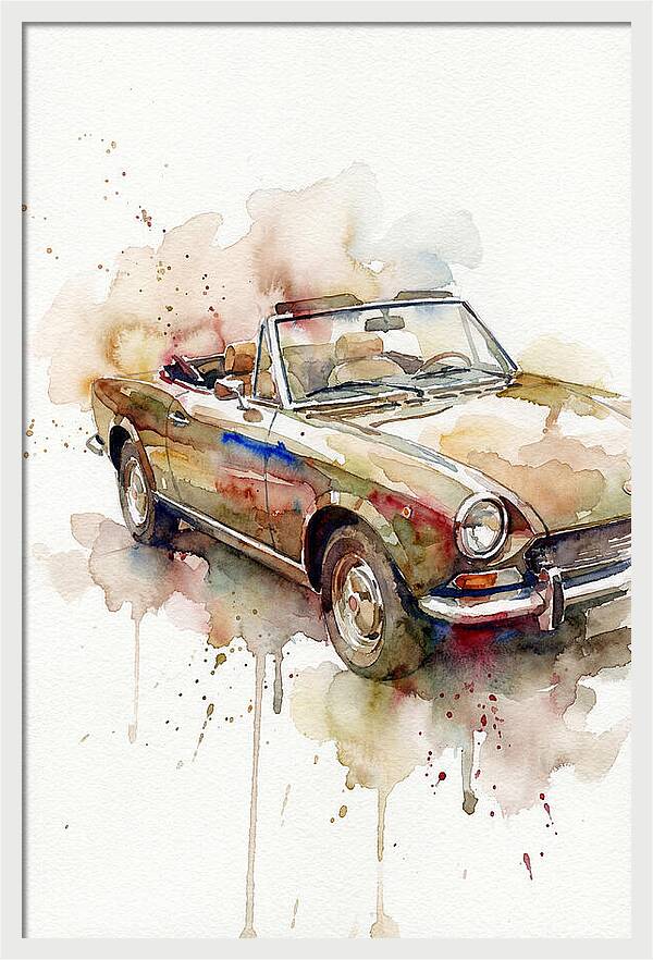 Convertible Car Watercolor