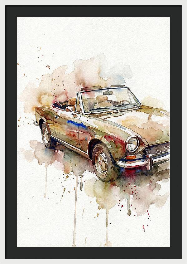 Convertible Car Watercolor