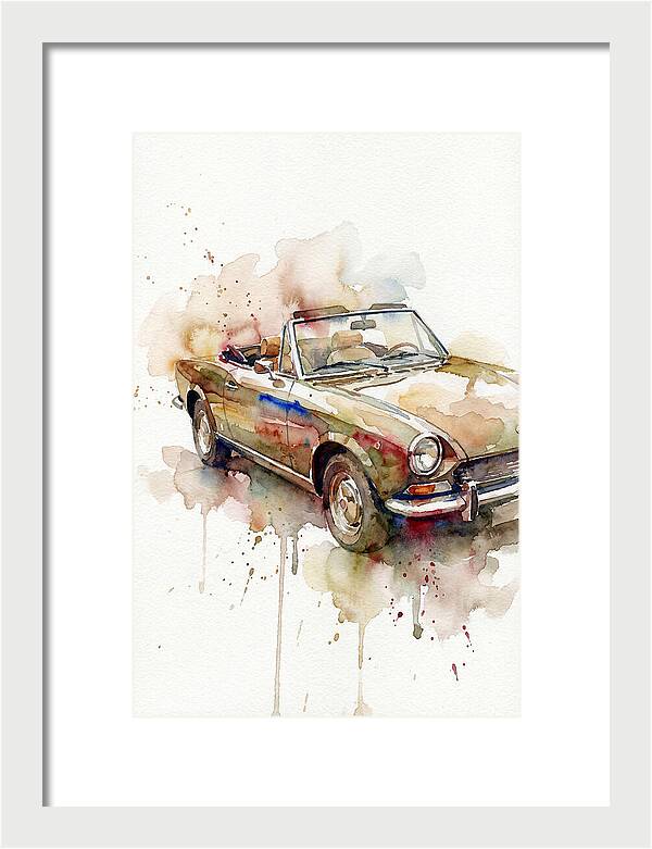 Convertible Car Watercolor