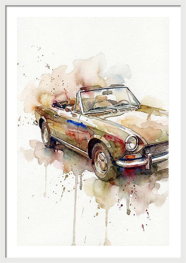 Convertible Car Watercolor