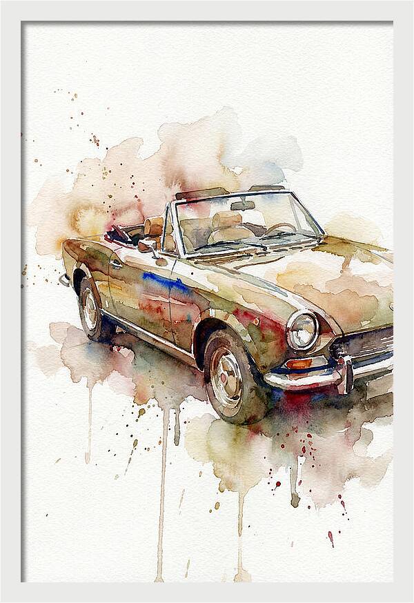 Convertible Car Watercolor