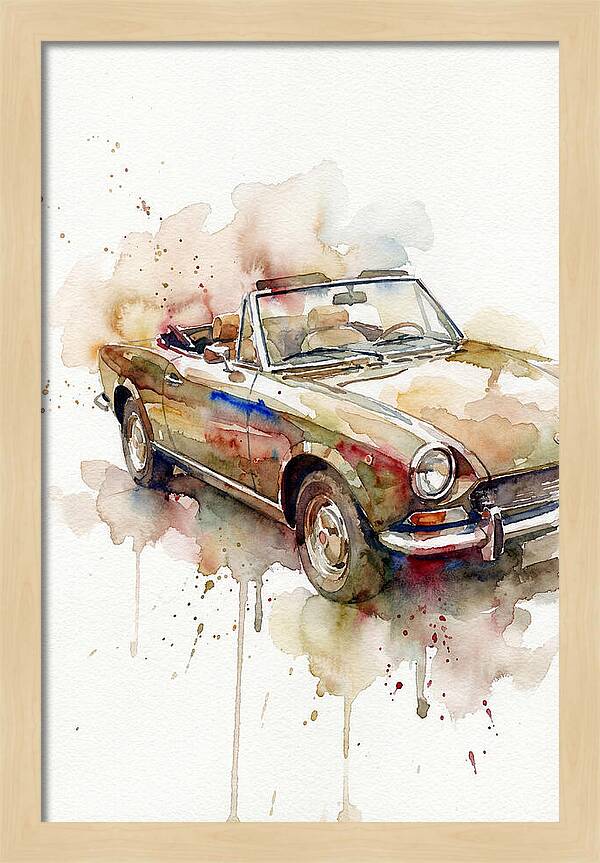 Convertible Car Watercolor