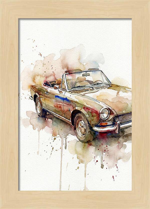 Convertible Car Watercolor