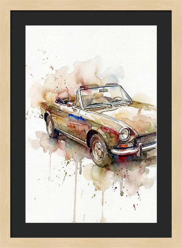 Convertible Car Watercolor