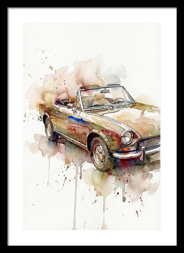 Convertible Car Watercolor
