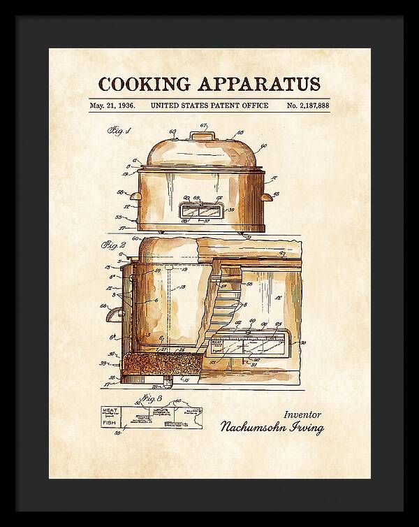 Cooking Apparatus Watercolor Patent Us2187888a