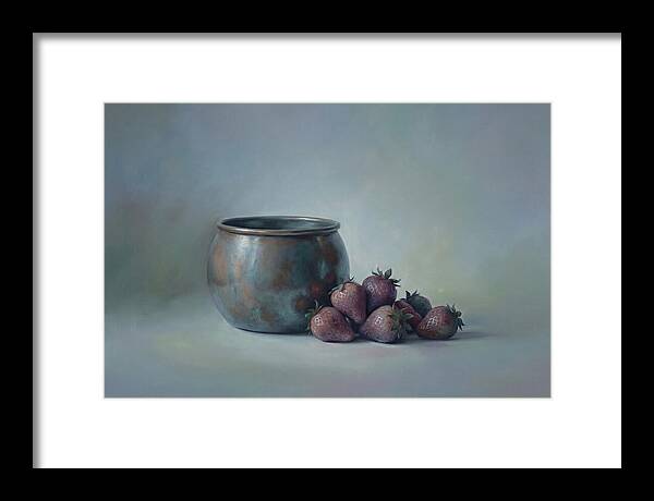 Copper Jam Pot With Fresh Strawberries