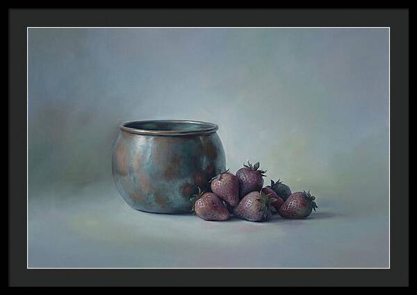 Copper Jam Pot With Fresh Strawberries