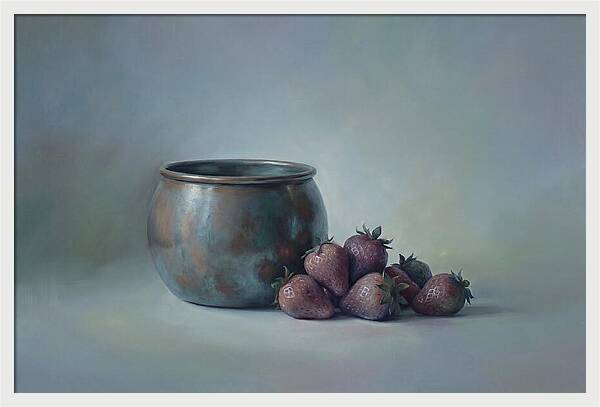 Copper Jam Pot With Fresh Strawberries