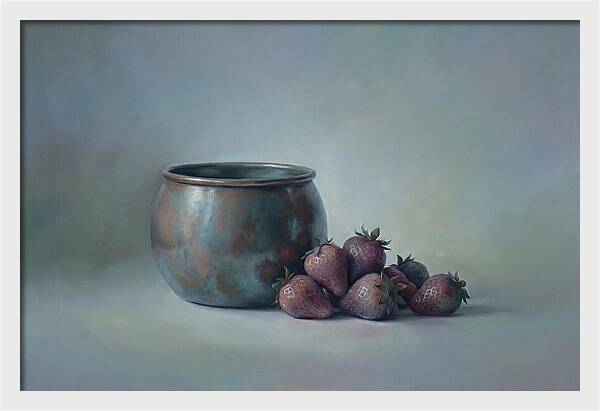 Copper Jam Pot With Fresh Strawberries