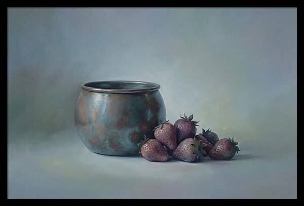 Copper Jam Pot With Fresh Strawberries