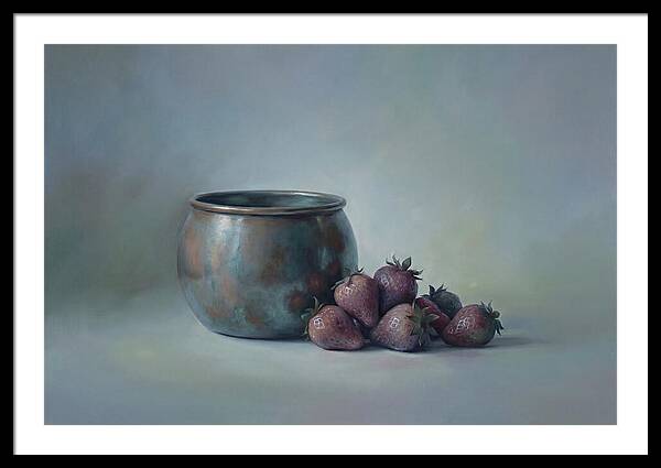 Copper Jam Pot With Fresh Strawberries